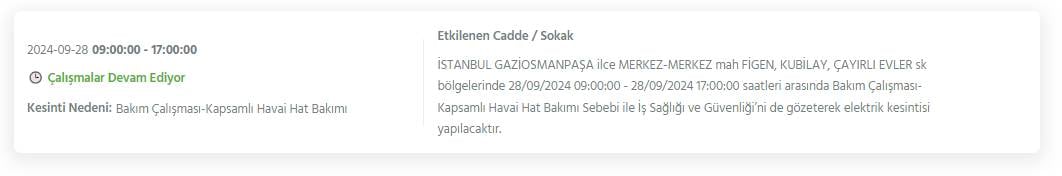 İstanbul'un 18 ilçesinde elektrikler kesilecek! BEDAŞ detayları açıkladı 11